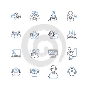 Work occupation line icons collection. Job, Career, Employment, Vocation, Profession, Trade, Craft vector and linear