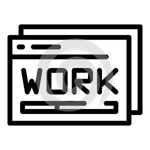Work online icon outline vector. Earn making