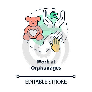 Work at orphanages concept icon photo
