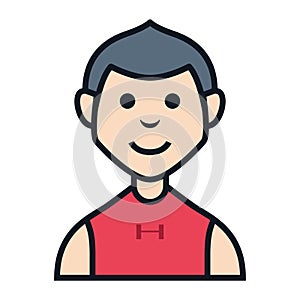 Work out man smile avatar people character