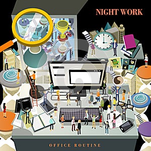 Work overtime concept