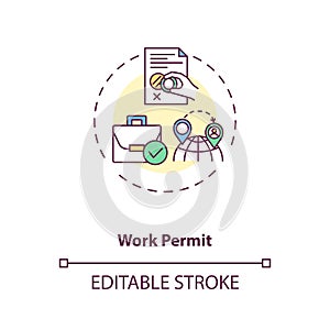 Work permit concept icon