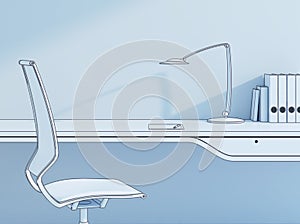 Work place in the modern office