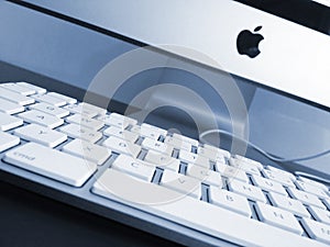 Work place. New Apple mac computer