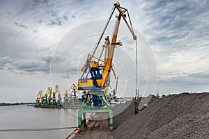 Work in port coal transshipment termina.