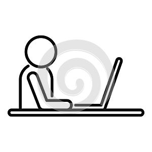 Work position icon outline vector. Workplace sit
