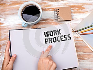 Work Process. Education, training and business concept