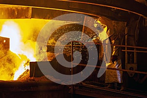 Work process in metallurgical at manufacture steel plant