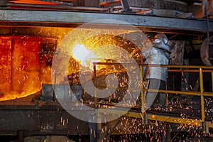 work process in metallurgical at manufacture steel plant