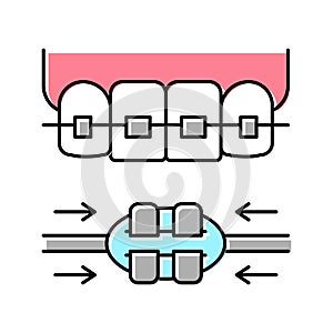 work process tooth braces color icon vector illustration