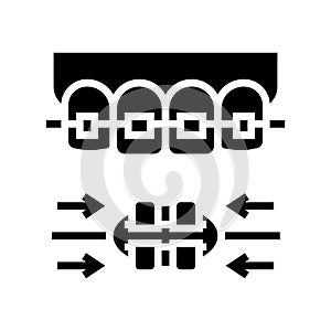 work process tooth braces glyph icon vector illustration