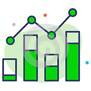 work progress flat line icon modern illustration