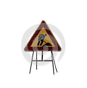 work in progress road sign isolated