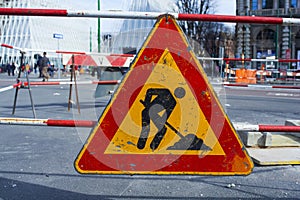 Work in Progress Road Sign