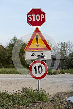 Work in progress road sign