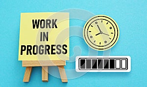 Work in progress is shown using the text and picture of progress bar