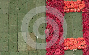 Work in Progress: Wall of Rose Flowers on Floral Foam