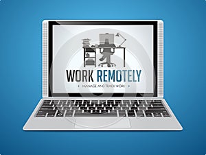 Work Remotely concept - stay at home and work -  jobs for freelancers