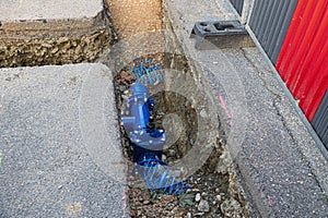 work road sewer repairs. tubes underground