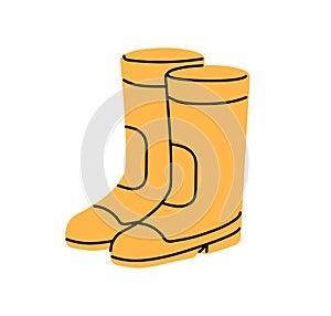 Work rubber gum boots, protective footwear. Protection and safety gumboots, waterproof shoes. Wellingtons, wellies