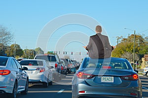 Work Rush Hour Traffic Jam Stress Relief Yoga Humor