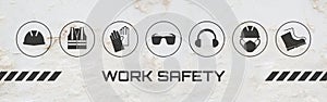 Work safety sign on white background