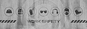 Work safety sign on white background