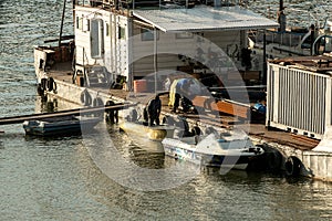 Work of sailors on a schooner