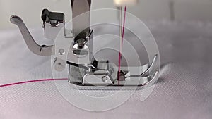 The work of the sewing machine. Slow motion