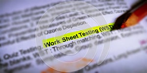 work sheet testing displayed on highlighted pattern