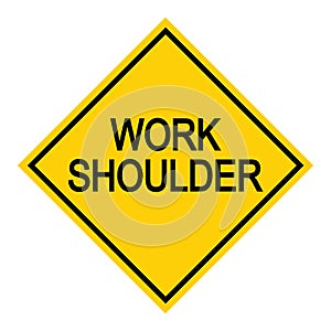 Work shoulder Road danger car icon, traffic street caution sign, roadsign vector illustration, warning vehicle