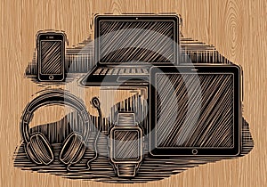 Work, showcasing essential elements like the keyboard on the laptop and