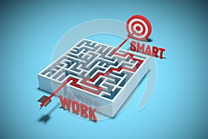 Work smart concept with labyrinth