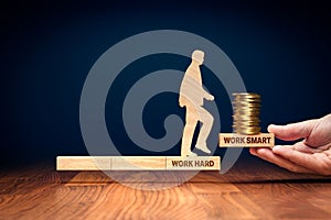 Work smart to earn more money concept