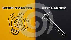 Work Smarter Not Harder is shown using the text photo