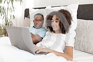 Work and social media at home again, couple relationship problems