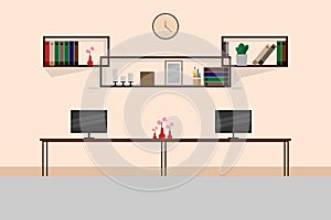 Work Space Room Indoor Book Shelf Computer Table