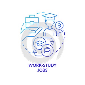 Work study jobs blue gradient concept icon