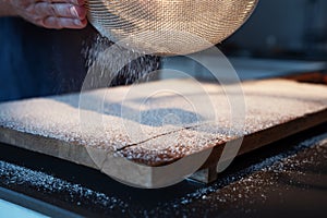 Work surface with flour