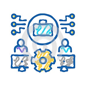 work system icon doodle illustration