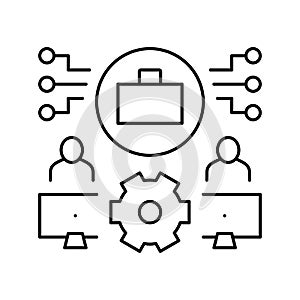 work system line icon vector illustration