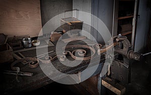 Work table for a blacksmith