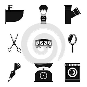 Work task icons set, simple style