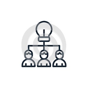 work team icon vector from startup and development concept. Thin line illustration of work team editable stroke. work team linear