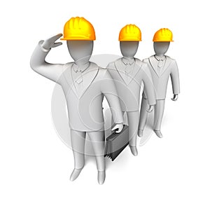 Work team ready to work