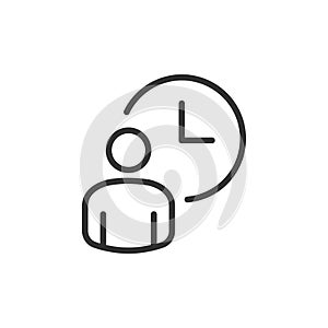 Work time icon. Business teamwork, team building, work group and human resources minimal thin line web icon set