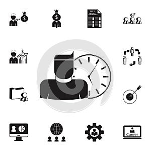 work time icon. Detailed set of HR & Heat hunting icons. Premium quality graphic design sign. One of the collection icons for webs