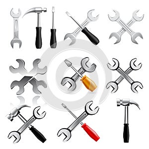 Work tool icon set. Vector