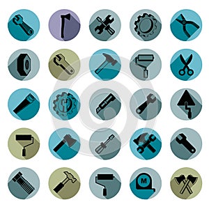 Work tools collection, carpentry and industry tools