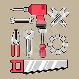 Work tools, construction instruments for repair.